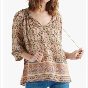 Lucky Brand Women’s M Peasant Long Sleeve Boho Blouse